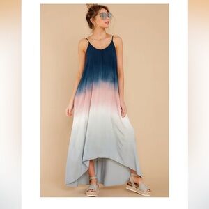 Mustard Seed Blue and Pink High Low Dress